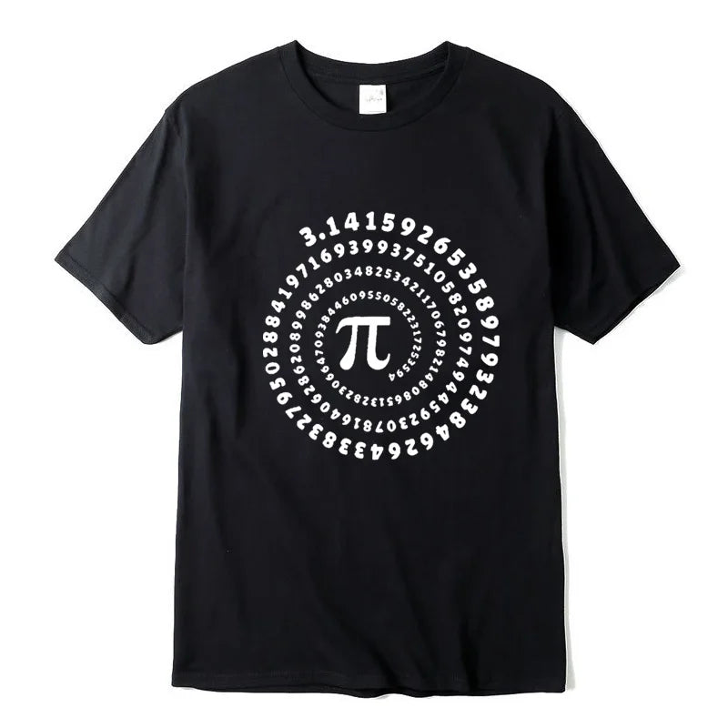 T-shirt Homme 100% Coton – Pi Design Drôle, Col Rond, Manches Courtes, Été