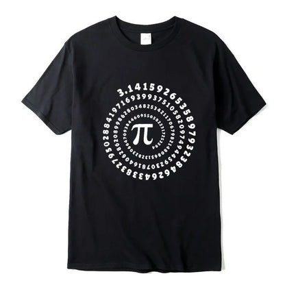 T-shirt Homme 100% Coton – Pi Design Drôle, Col Rond, Manches Courtes, Été