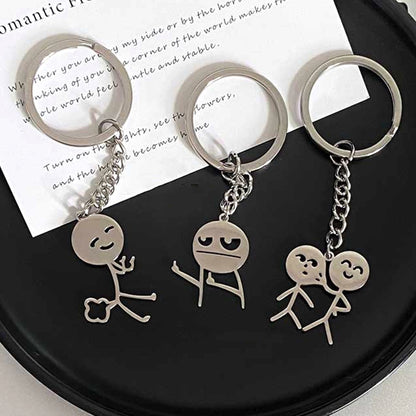 Porte-clés de Couple, Match intéressant des gens que le cœur, doigt du milieu, personnalité Ins, sac drôle, pendentif, bijoux, cadeau pour Couple et amis
