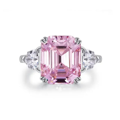 💍 Bague Femme en Platine Massif PT950 avec Diamant Rose – Design de Luxe