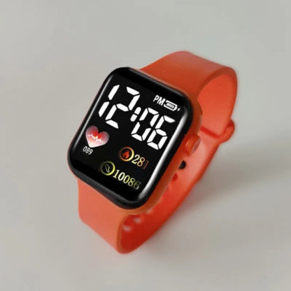 Montre LED Enfants et Femmes – Bracelet Plastique, Étanche et Numérique