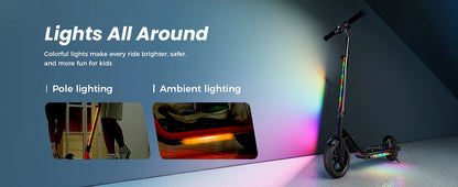 Scooter électrique pour enfants K2Pro, pneus 6 pouces, moteur 150W, vitesse 16 km/h, batterie 2,6 ah, portée 6-9km, 3 vitesses, hauteur réglable