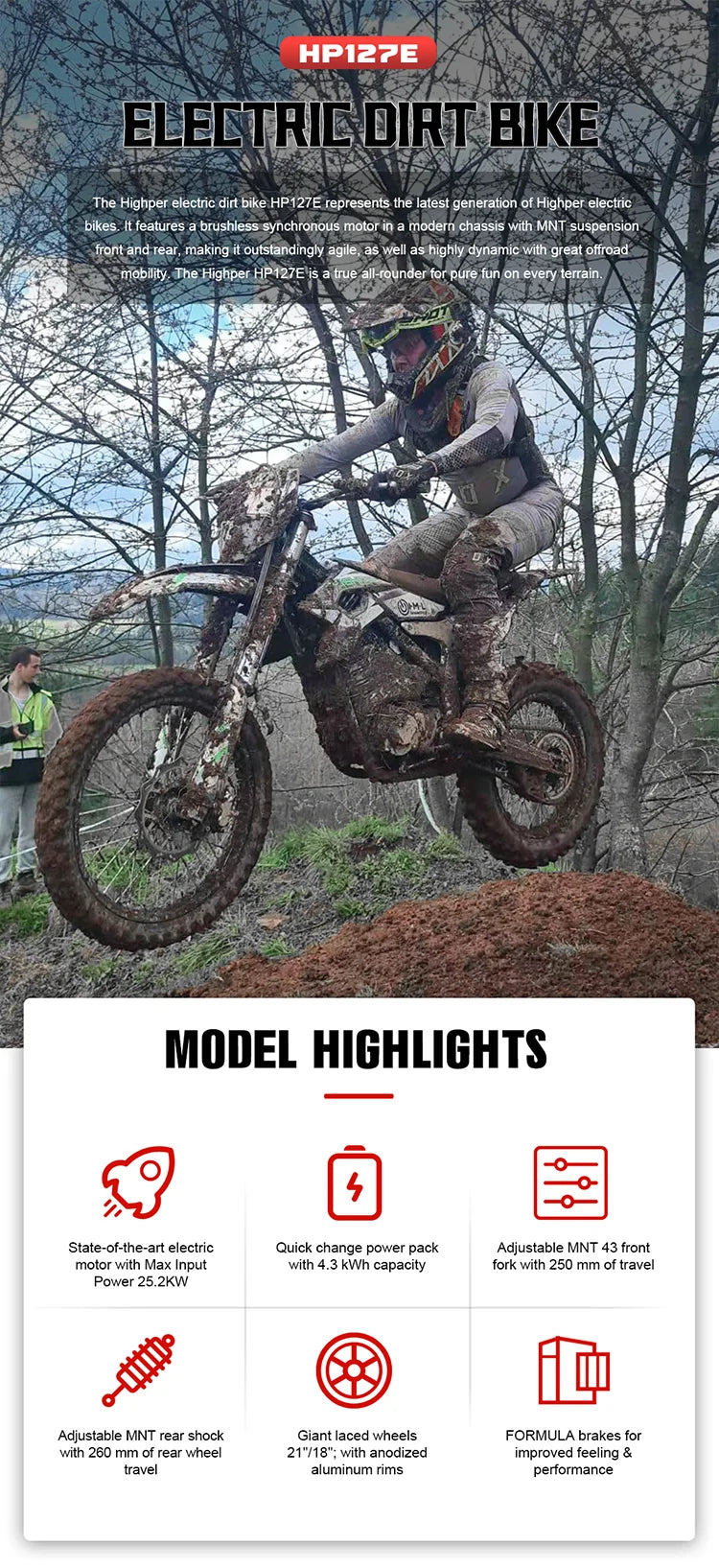 Moto Électrique Hors-Route 3000W-12KW 72V – Hiperfect