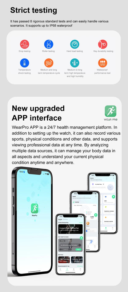 Montre Connectée GUHUAVMI Apple Watch Ultra 2 – AMOLED, Suivi Santé, Multi-Sports, IP67