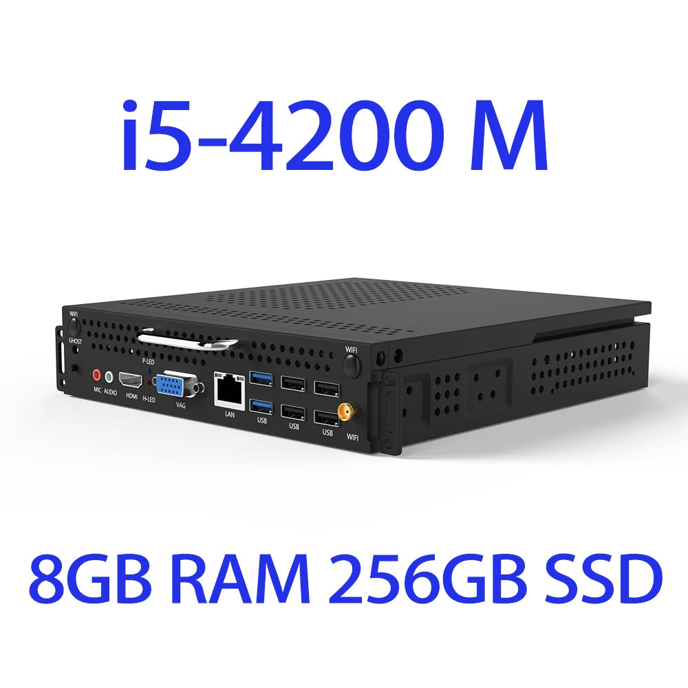 JINGSHA HM87 OPS 4e génération Intel Mini PC 2.4G LAN ordinateur de bureau Windows 10 4GB RAM 128GB ROM double bande WiFi Bluetooth USB Mini ordinateur