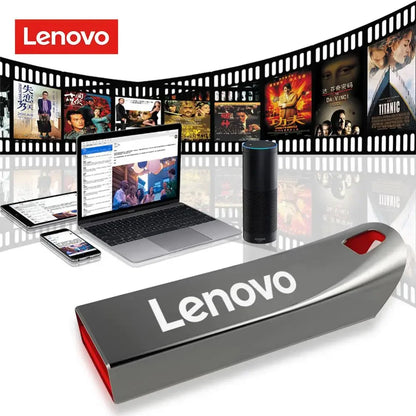 Lenovo-Clé USB 3.0 en métal haute vitesse, clé USB portable, mémoire étanche, disque flash, 1 To, 512 Go, 256 Go, 2 To
