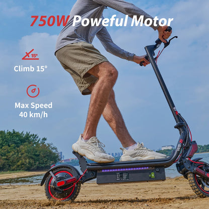 iScooter W8 – Scooter Électrique Adulte 750W, 48V 10.4Ah, Autonomie 60 km, Pliable – Pneus 9 Pouces