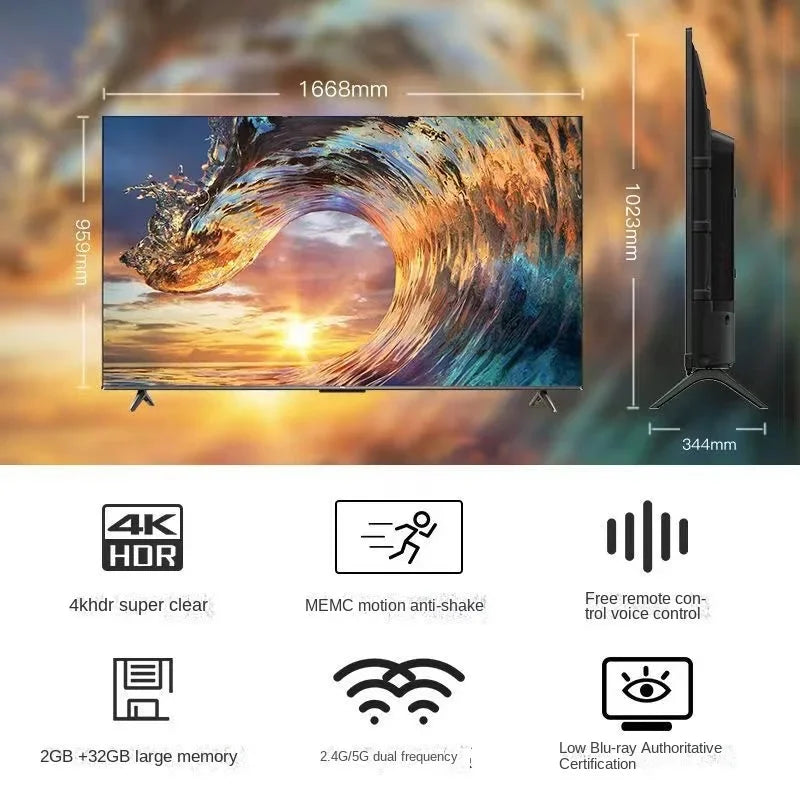 Large scale TV: 65 inches, 75 inches, 85 inches, intelligent voice, 4K ultra high definition explosion-proof LCD WiFi, hotel TV