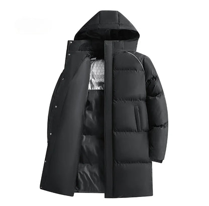 Parka chauffante à capuche pour homme, veste rembourrée, manteau long, veste chaude, technologie graphène, style coréen, haut de gamme, couple, hiver, 2024