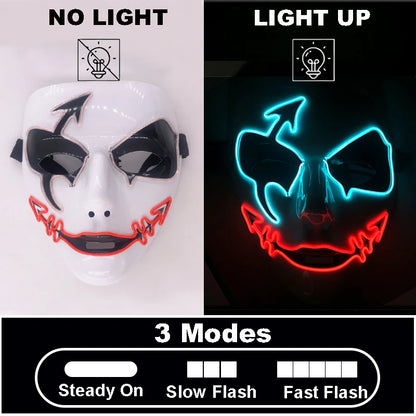 Masque Shuffle Lumineux – Cosplay Demon Slayer et Accessoire Halloween