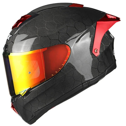 Casque Moto Intégral Fibre de Carbone DOT – Léger et Sécurisé