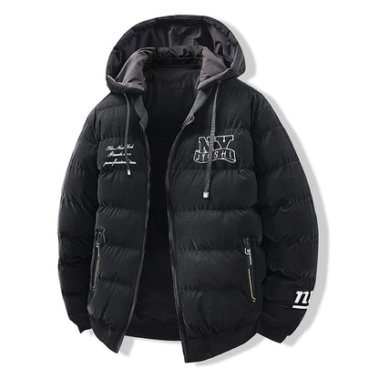 Veste Homme Hiver – Zippée avec Capuche Détachable, Épaisse et Confortable