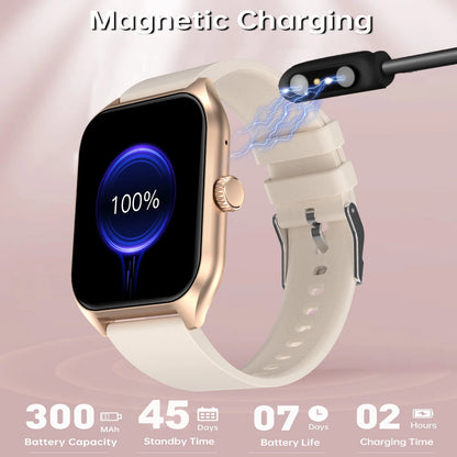 Montre connectée avec assistant vocal AI pour hommes et femmes, écran HD 1.96, suivi des activités avec plus de 100 sports, moniteur de sommeil et de fréquence cardiaque
