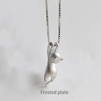 Colliers et pendentifs chat mignon en argent Sterling 925 pour femmes, cadeau de Festival à la mode, bijoux en argent Sterling