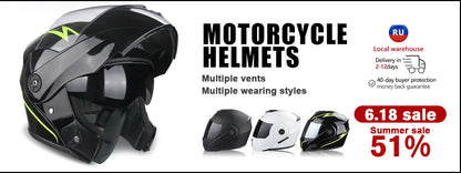 Uchoose Casque à Section transversale Double lentille Certification DOT Casque de moto de sécurité Casque à rabat modulaire Casque unisexe avec visière