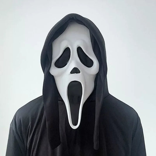 Masque facial fantôme de cri, masque d'aMasque Fantôme de Crier – Masque d’Horreur en Latex pour Halloween et Cosplayhorreur de film officiel pour Halloween, Cosplay et Costumes effrayants pour adultes, accessoire de masque tueur