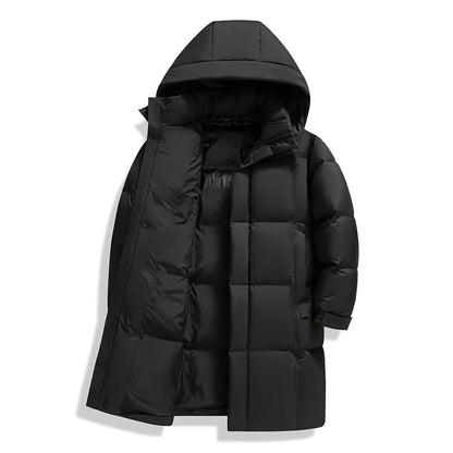 🧥 Doudoune Longue Homme Hiver – Parka Chaude en Duvet de Canard Blanc