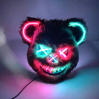 Masque de Lapin Sanglant LED – Halloween, Cosplay et Fête Effrayante