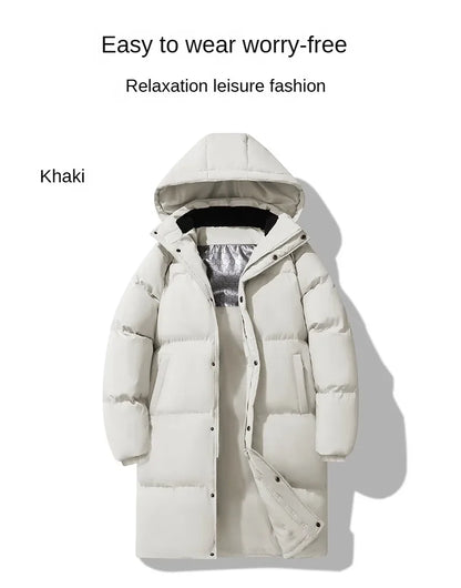 Parka chauffante à capuche pour homme, veste rembourrée, manteau long, veste chaude, technologie graphène, style coréen, haut de gamme, couple, hiver, 2024