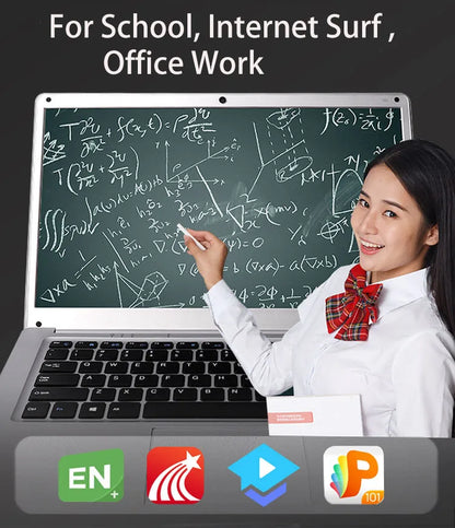 Ordinateur portable Molosuper 14" Windows 10 4Go RAM 64Go, Intel Celeron, Wi-Fi, Bluetooth