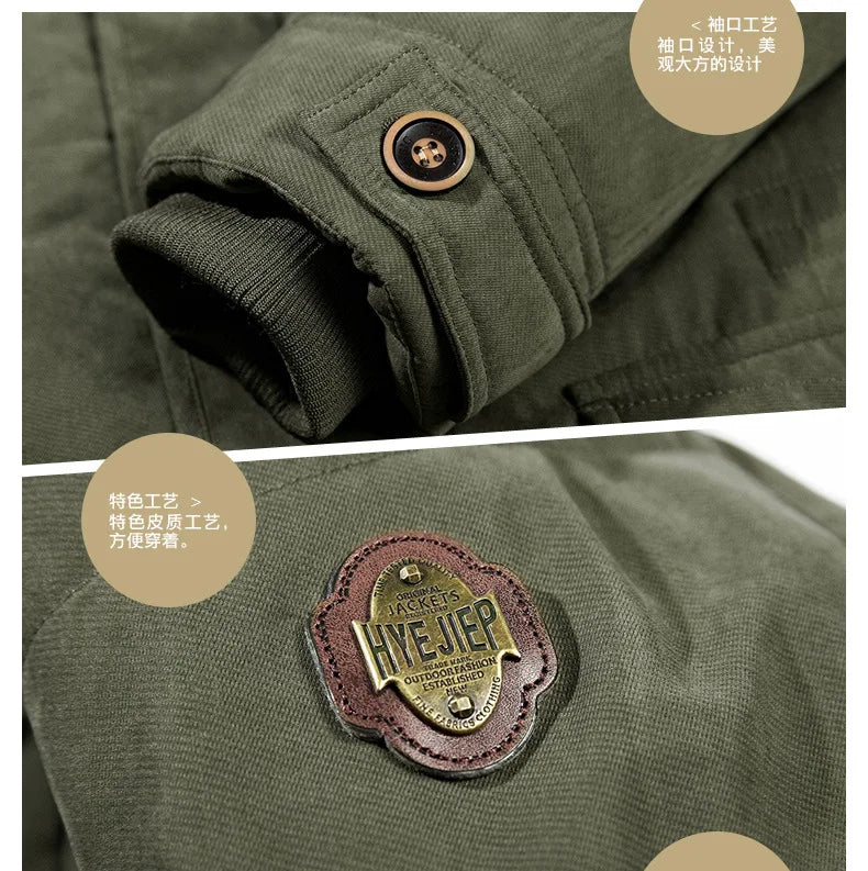 Bonne qualité mâle Fit manteaux d'hiver multi-poches Cargo vestes hommes longs manteaux d'hiver doudoune à capuche décontracté chaud Parkas 7XL