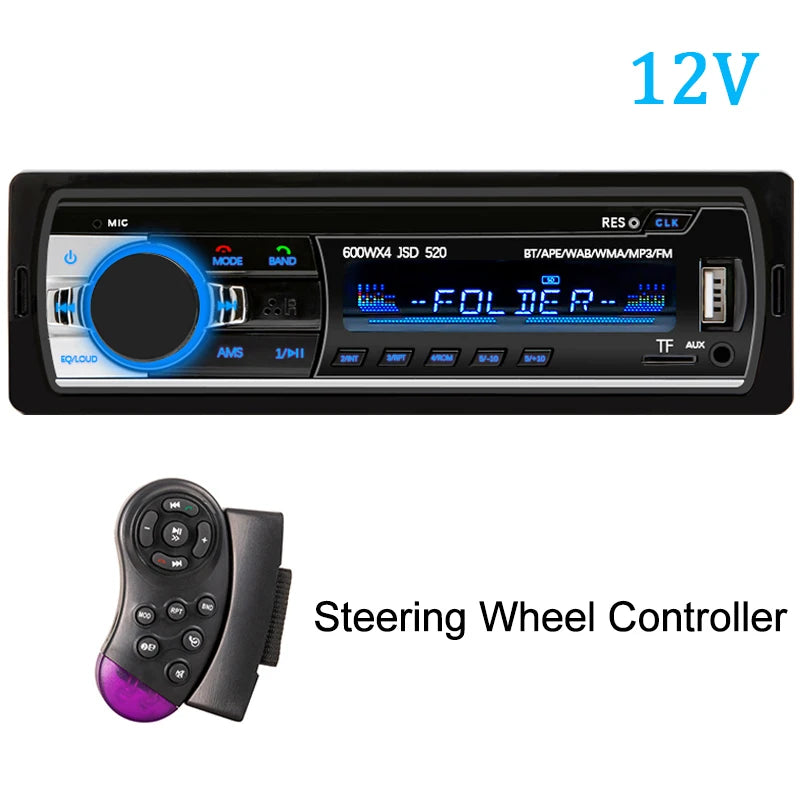 Autoradio Hippcron 1DIN Bluetooth – Lecteur MP3 Stéréo 60W x 4 avec USB/SD/AUX/FM
