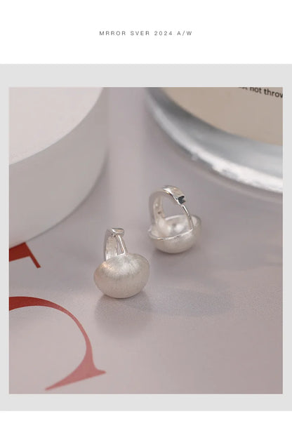 Boucles d'oreilles créoles géométriques coréennes en argent regardé 925, cadeau de bijoux sexy, simple, tempérament exquis, semi-vente chaude