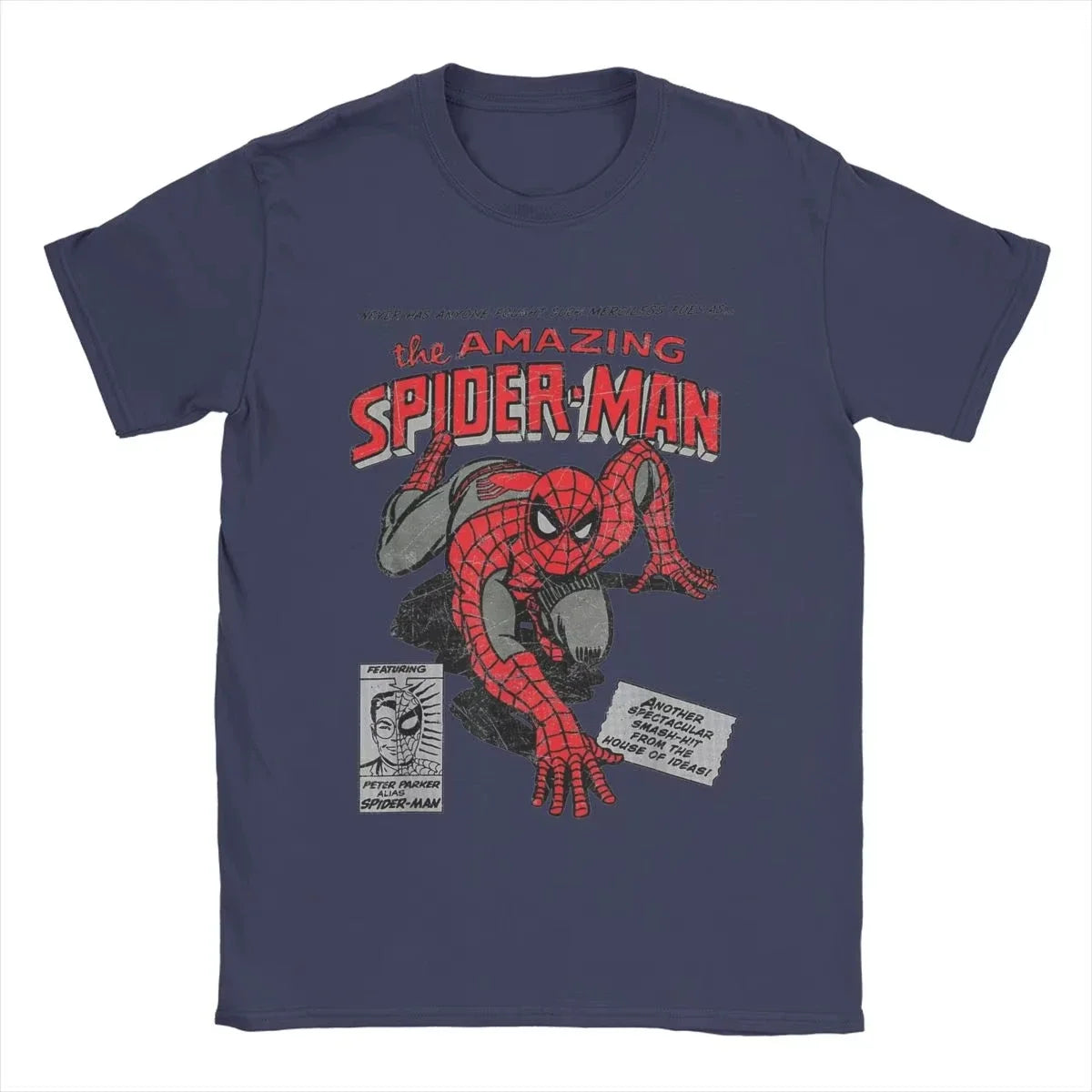 Spider-Man T-shirt rétro – T-shirt Hommes 100% Coton, Col Rond, Bande Dessinée Créative