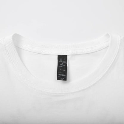 Adidas Crew Beige – T-shirt Unisexe à Col Rond avec Logo Blanc Vertical
