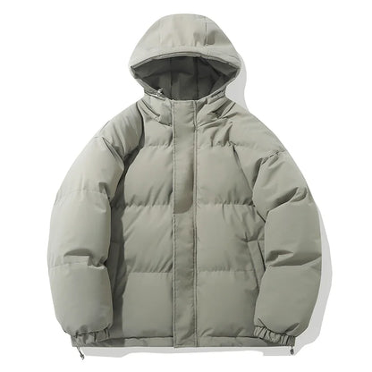 🧥 Doudoune Homme Hiver – Couleur Unie à Capuche (Édition Américaine)