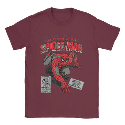 Spider-man Retro Comic Movie T-Shirt pour hommes, SpidSuffolk Tees, Creative Tees, Round Neck T-Shirt, 100% Cotton Birthday Present, Y-Man