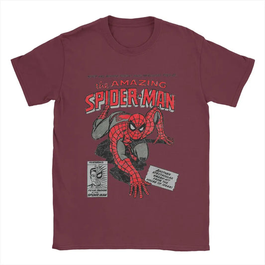 Spider-man Retro Comic Movie T-Shirt pour hommes, SpidSuffolk Tees, Creative Tees, Round Neck T-Shirt, 100% Cotton Birthday Present, Y-Man