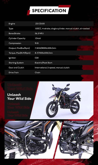 🏍️ Kamax 2025 – Dirt Bike / Moto Tout-Terrain 150-200cc