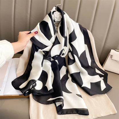 🧣 Foulard en Soie RUNMEIFA – Élégance d’Été & Style Luxe