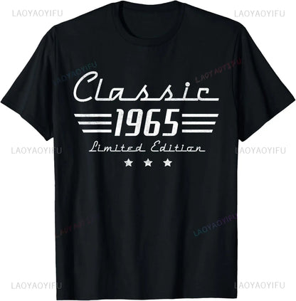 T-shirt Vintage 60 ans – Voiture 1965, Unisexe, Manche Courte, Cadeau Homme