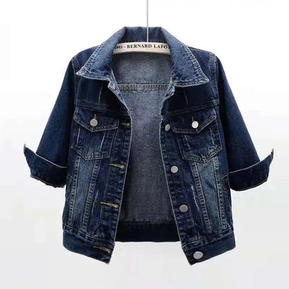 Veste en Jean pour femmes, hauts de couleur rose, couleur unie, courte, multicolore