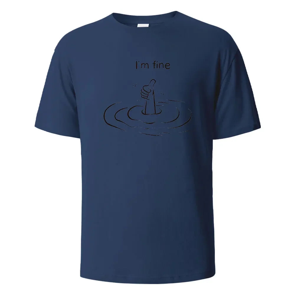 T'm Fine T-shirt unisexe – 100% coton, oversize, décontracté et respirant pour été
