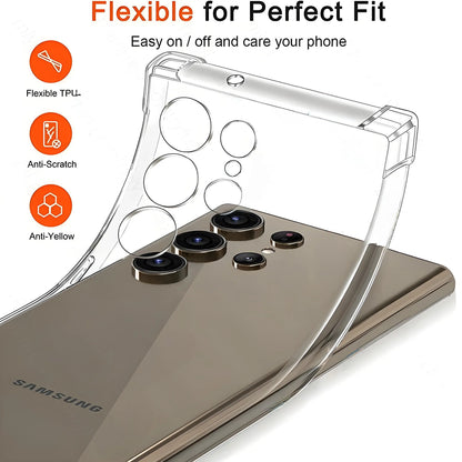 Coque Souple Transparente Antichoc – Anti-Rayures, Anti-Dérapante et Anti-empreintes pour Samsung Galaxy S25 / S24 / S23 / S22 / S20 / S10 / S9 / S7