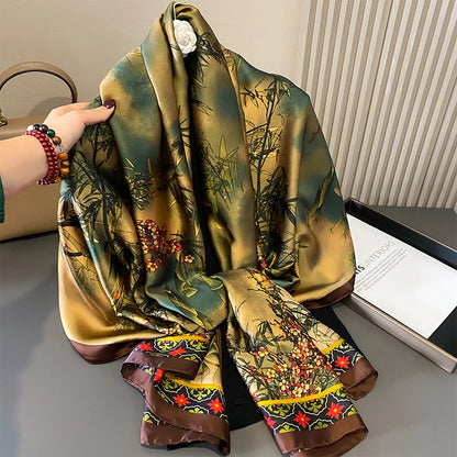🧣 Foulard en Soie RUNMEIFA – Élégance d’Été & Style Luxe