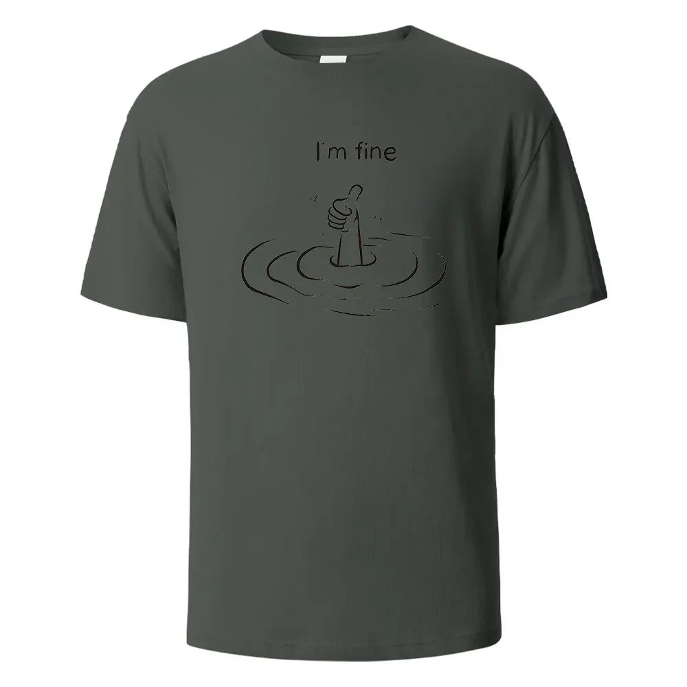 T'm Fine T-shirt unisexe – 100% coton, oversize, décontracté et respirant pour été