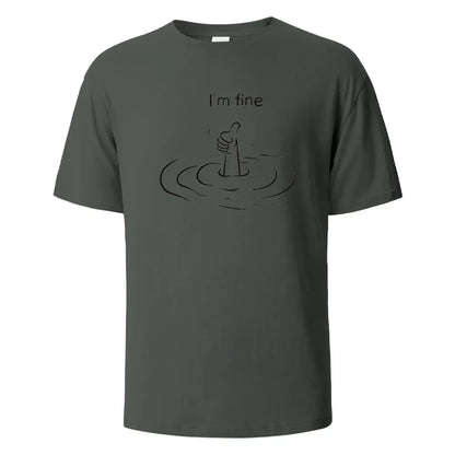 T'm Fine T-shirt unisexe – 100% coton, oversize, décontracté et respirant pour été