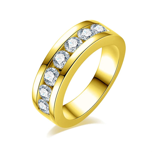Bagues de fiançailles en Moissanite pour hommes, 4mm, plaqué argent Sterling 925, bracelet de mariage en diamant créé en laboratoire