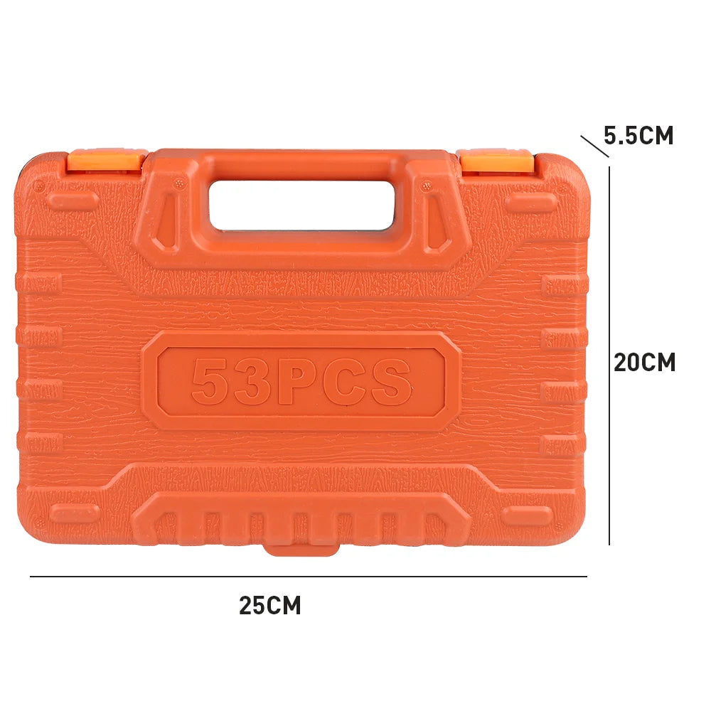 53 pièces/ensemble Kit d'outils de réparation de voiture jeu de douilles d'entraînement outils de réparation de voiture clé dynamométrique à cliquet Combo outil de réparation automobile jeu de douilles d'embout