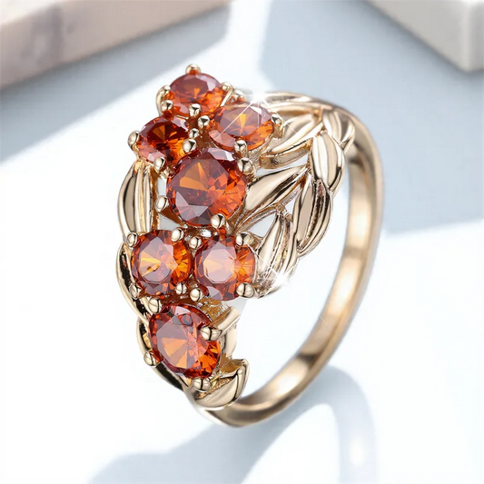Cristal femme petite pierre de Zircon rouge bague de fiançailles blé Vintage couleur or bandes de mariage bijoux pour femmes hommes