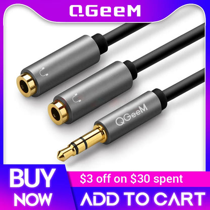 🔊 QGeeM Splitter Audio 3.5mm – Partagez Votre Son en Toute Simplicité ! 🎧🔗
