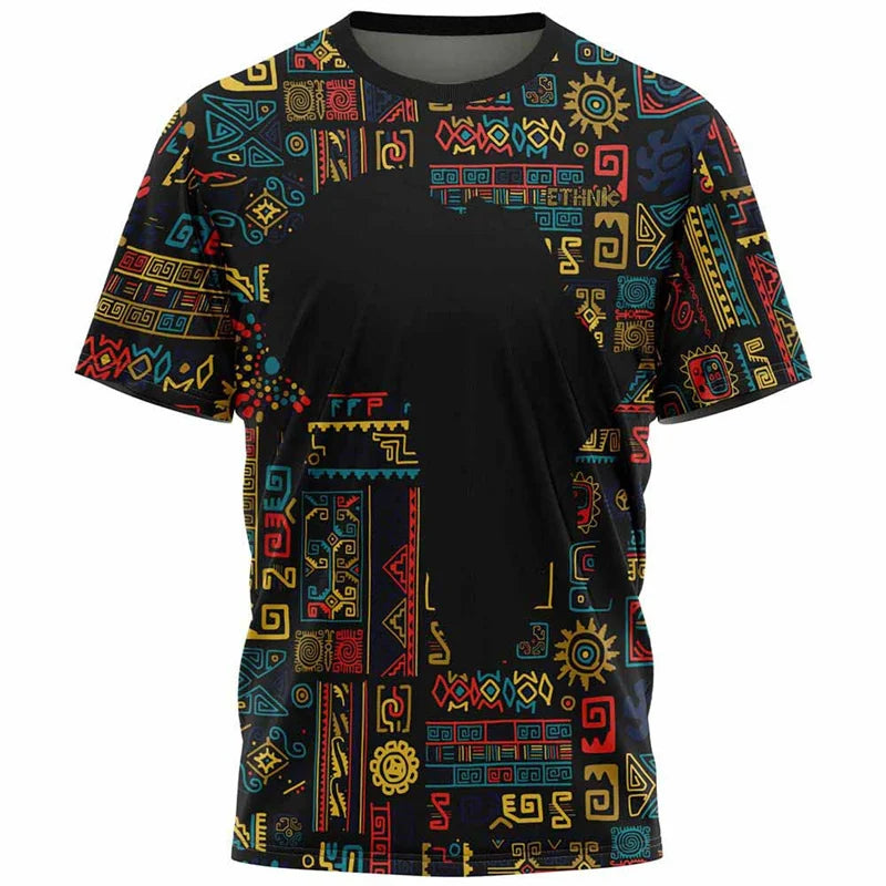 T-shirt Ethnique Tribal Dashiki – Impression 3D Africaine – Unisexe