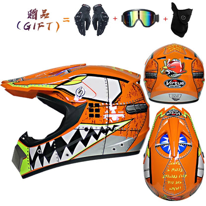 Envoyer 3 pièces cadeau casque de moto enfants casque tout-terrain vélo descente AM DH casque de cross capacete motocross casco