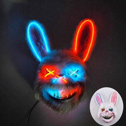 Masque de Lapin Sanglant LED – Halloween, Cosplay et Fête Effrayante