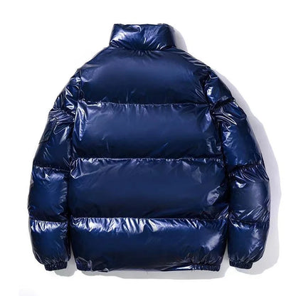 🧥 Veste Rembourrée Brillante pour Hommes – Parka Streetwear Hiver