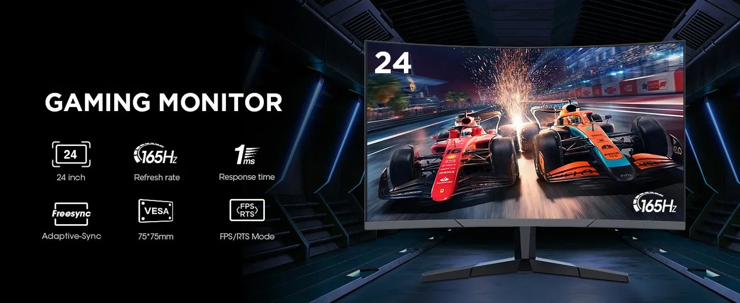 Écran LED incurvé ultra large de 27 pouces, 1K 2K 4K 144hz 165hz, matériel informatique pour PC de jeu